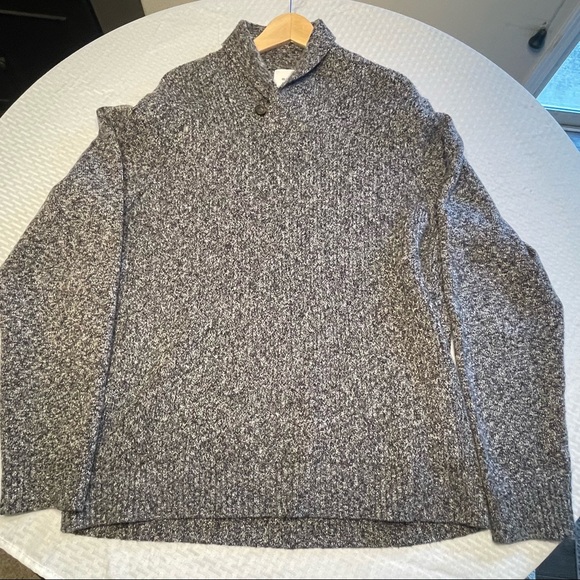 Gray Button-Down Mock-Neck Sweater XL - Picture 2 of 4